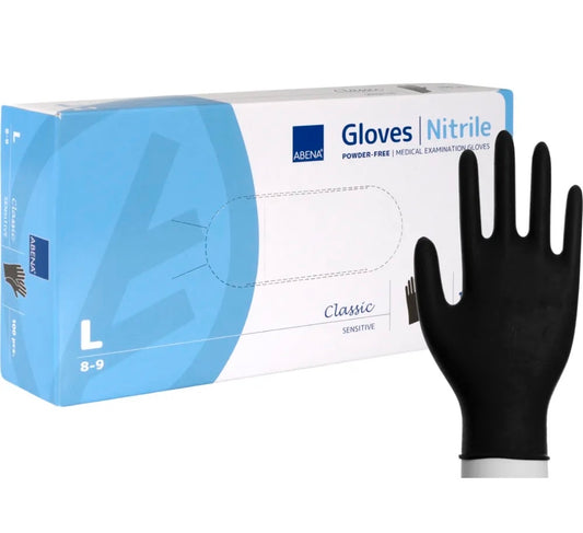 Handskar Abena Nitril Svarta, Kartong 10 Askar